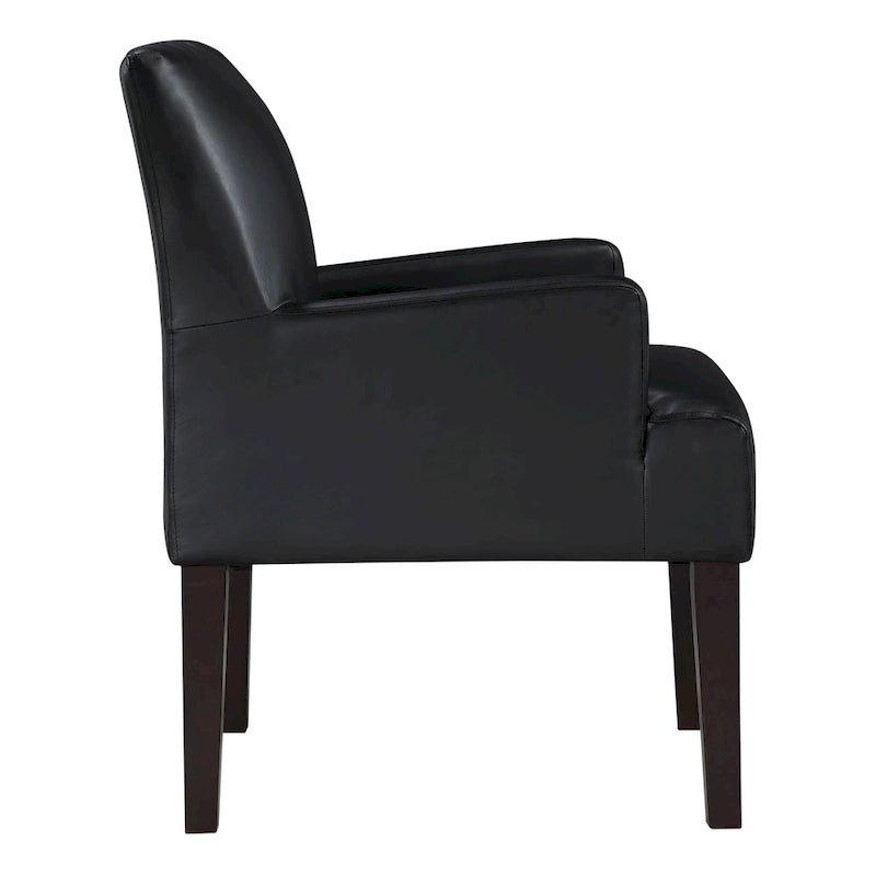 Woven Fabric Accent Chair with Espresso Wood Frame