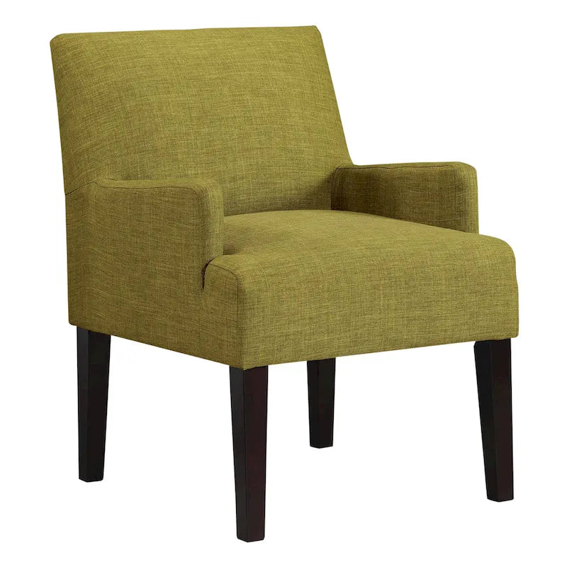 Woven Fabric Accent Chair with Espresso Wood Frame