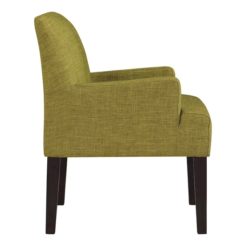 Woven Fabric Accent Chair with Espresso Wood Frame
