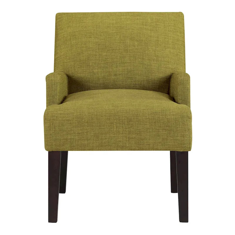 Woven Fabric Accent Chair with Espresso Wood Frame
