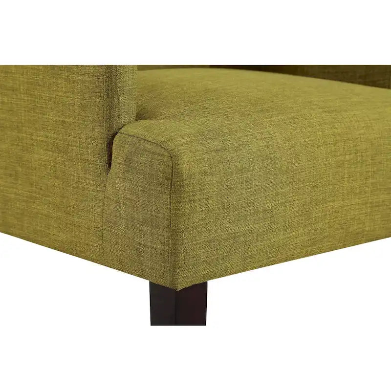 Woven Fabric Accent Chair with Espresso Wood Frame