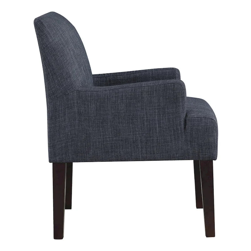 Woven Fabric Accent Chair with Espresso Wood Frame