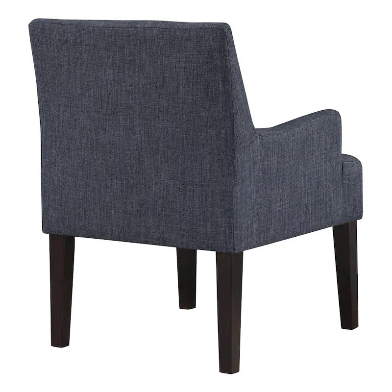 Woven Fabric Accent Chair with Espresso Wood Frame