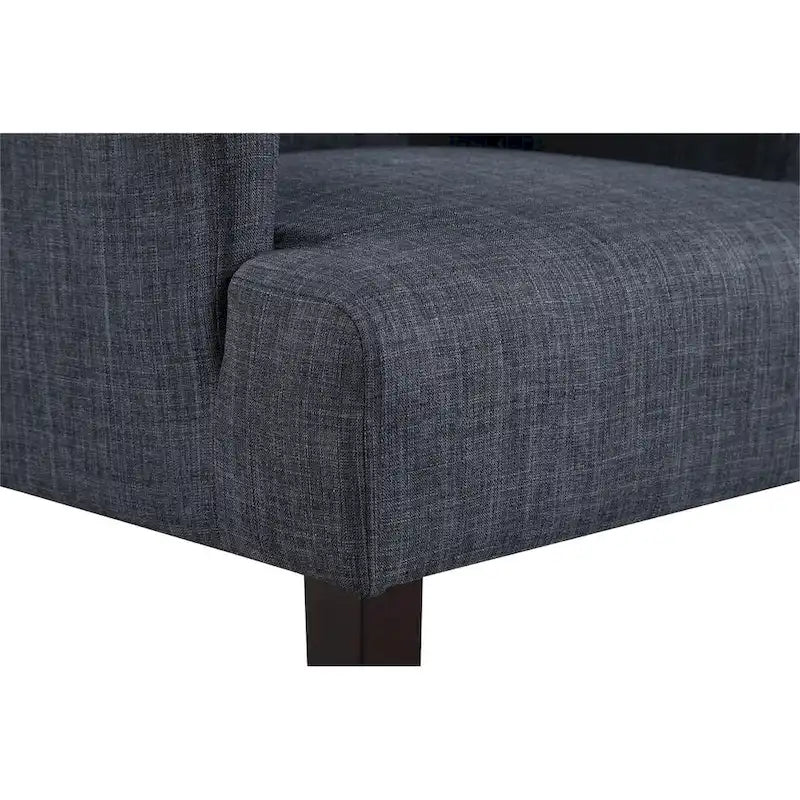 Woven Fabric Accent Chair with Espresso Wood Frame