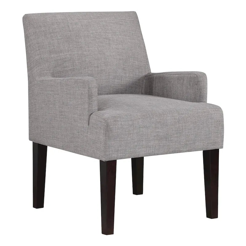 Woven Fabric Accent Chair with Espresso Wood Frame