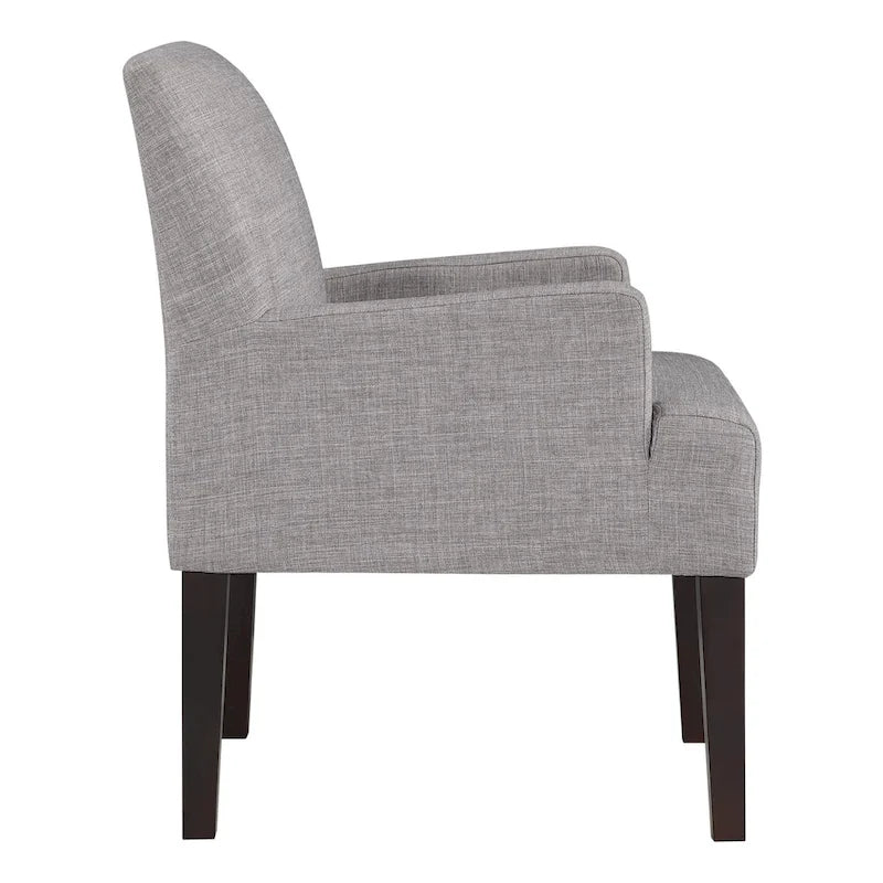 Woven Fabric Accent Chair with Espresso Wood Frame