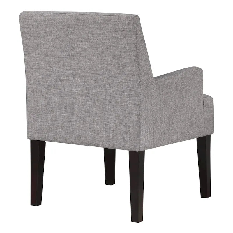 Woven Fabric Accent Chair with Espresso Wood Frame