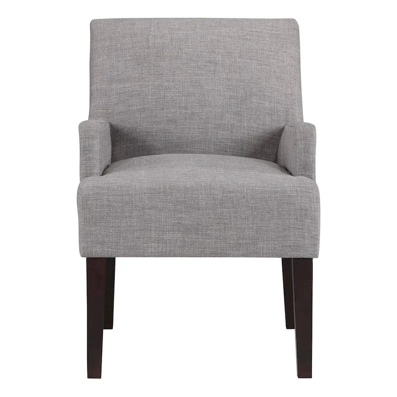 Woven Fabric Accent Chair with Espresso Wood Frame