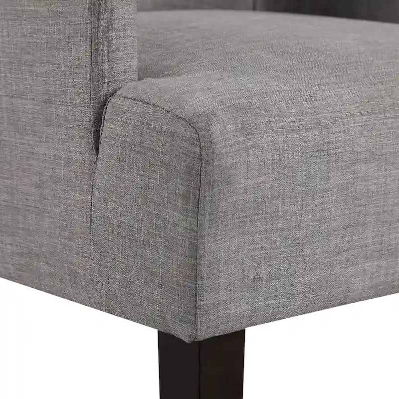 Woven Fabric Accent Chair with Espresso Wood Frame
