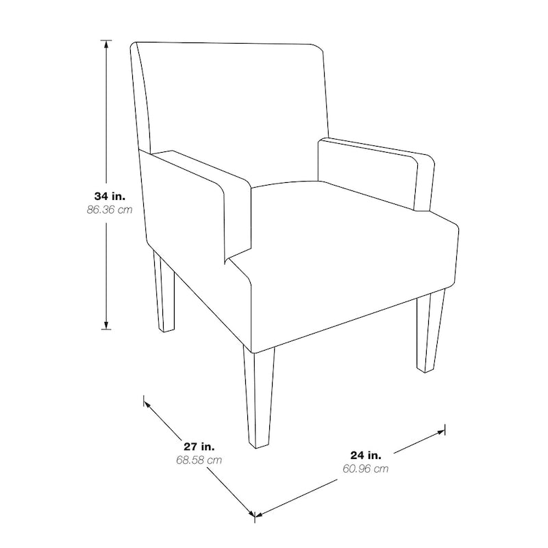 Woven Fabric Accent Chair with Espresso Wood Frame