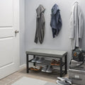 Entryway Bench with Shoe Storage in Grey - 32x12.6x18