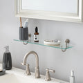 Hanging Glass Bathroom Shelf - Nickel Finish