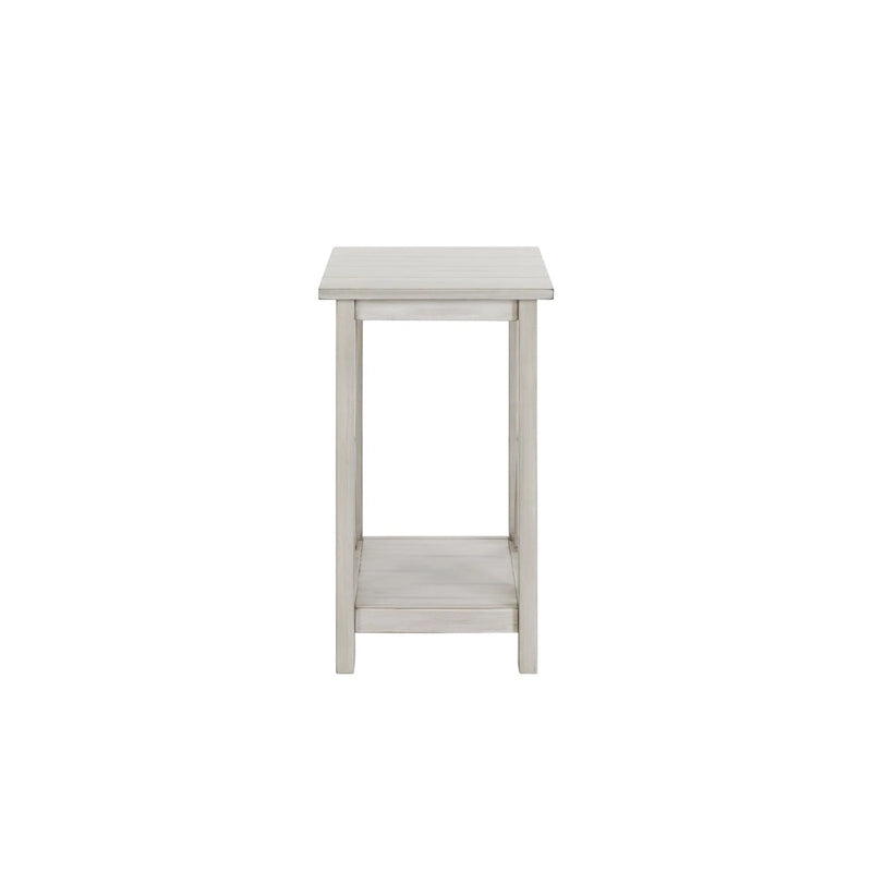 Antique White Wood Side Table with X-Style Base