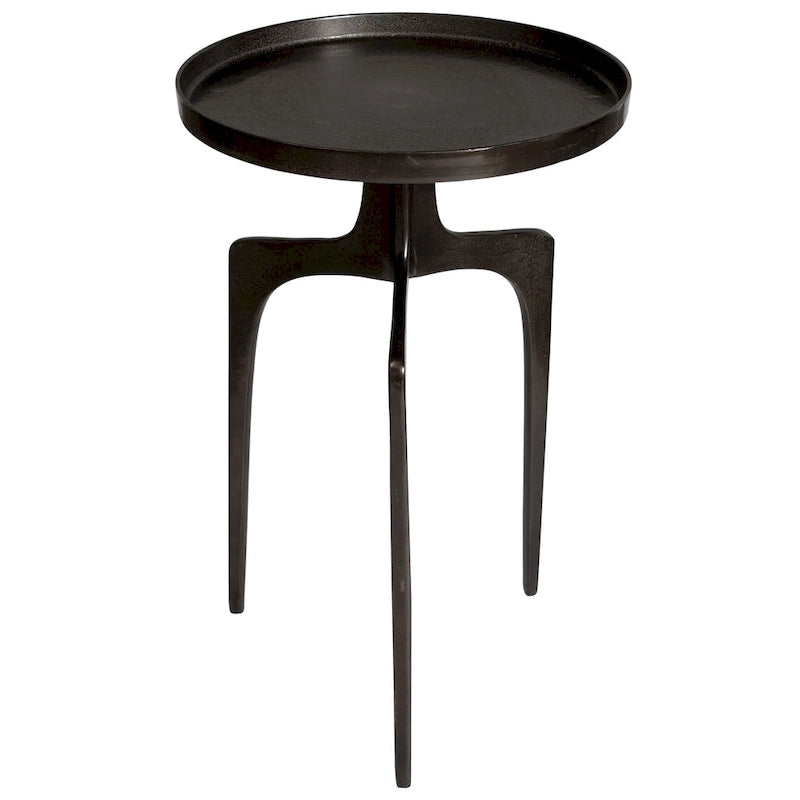 Bronze Accent Table with Curved Base