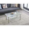 Clear Tempered Glass Glass Coffee Table for Living Room
