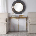 Console de marbre élégante blanche et dorée de 40