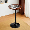 Modern Bistro Walnut Top Round Pub Bar Table - 39.5H