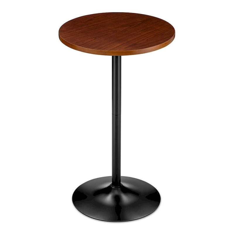 Modern Bistro Walnut Top Round Pub Bar Table - 39.5H