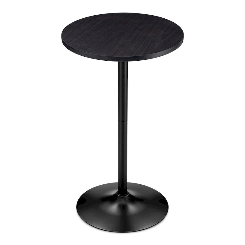 Modern Bistro Walnut Top Round Pub Bar Table - 39.5H