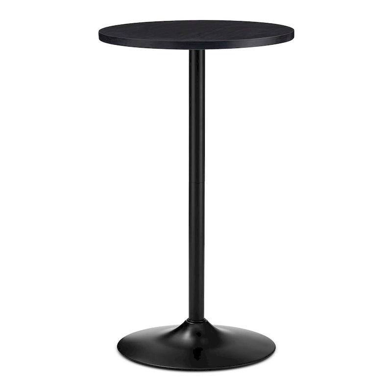 Modern Bistro Walnut Top Round Pub Bar Table - 39.5H