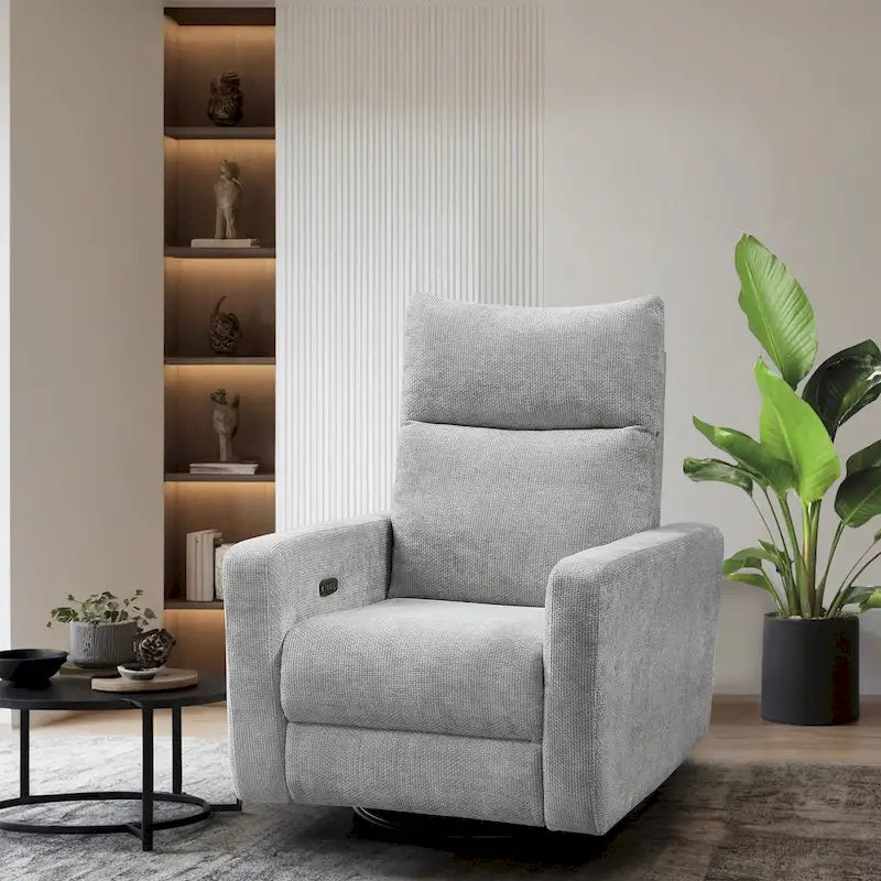 33.5-Inch Power Swivel Glider Recliner with USB Charger