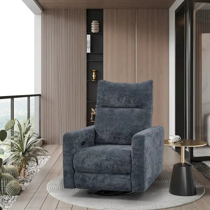 33.5-Inch Power Swivel Glider Recliner with USB Charger