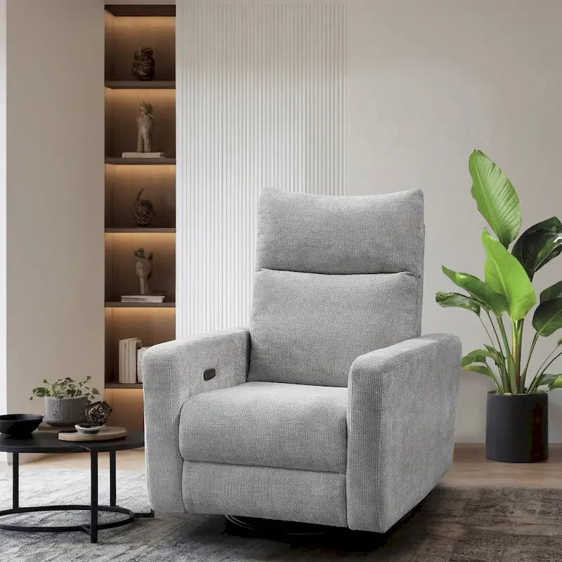 33.5-Inch Power Swivel Glider Recliner with USB Charger