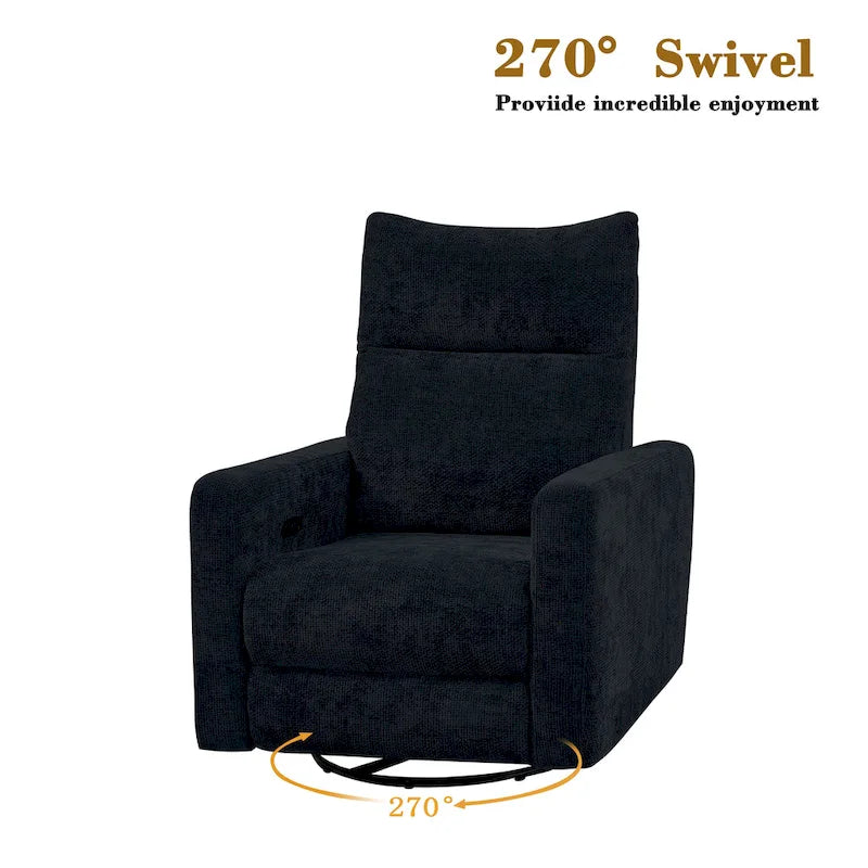 33.5-Inch Power Swivel Glider Recliner with USB Charger