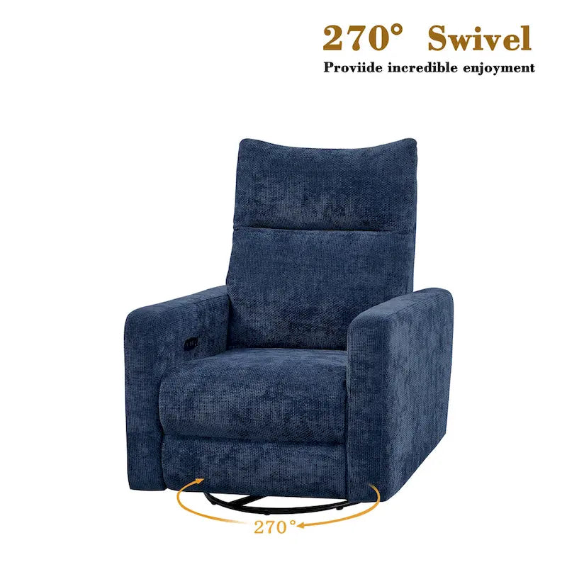 33.5-Inch Power Swivel Glider Recliner with USB Charger