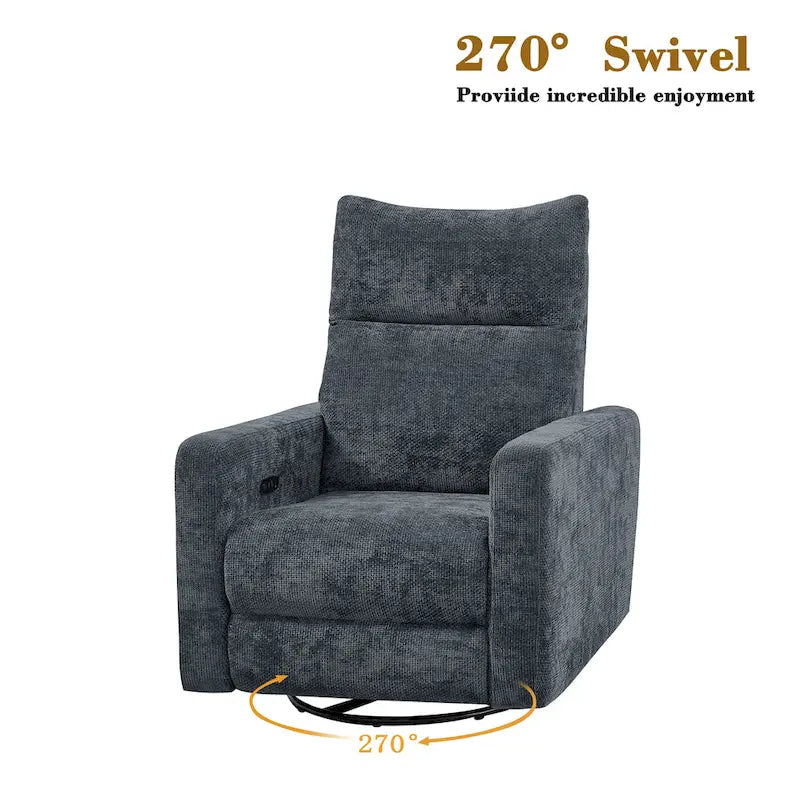33.5-Inch Power Swivel Glider Recliner with USB Charger