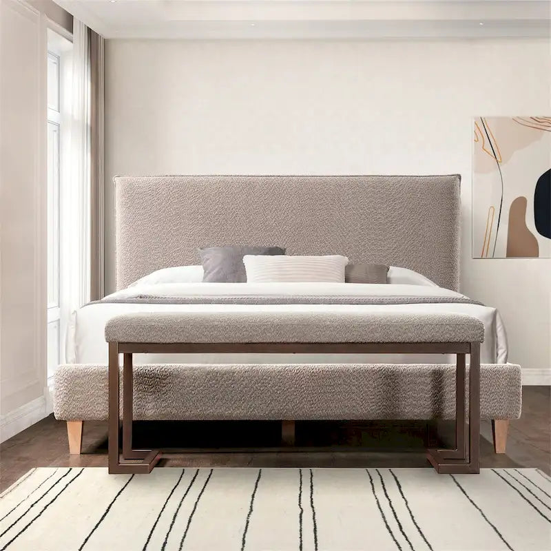 Contemporary Upholstered Rectangular Accent Bench
