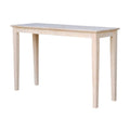 Unfinished Solid Parawood Shaker Console Table