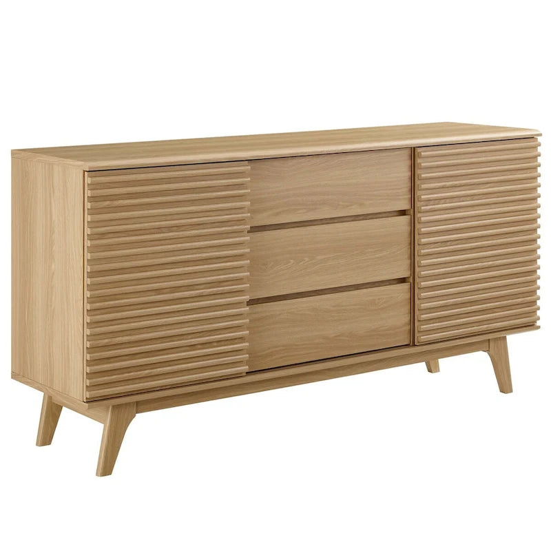 63-Inch Mid-Century Sideboard Buffet Table or TV Stand