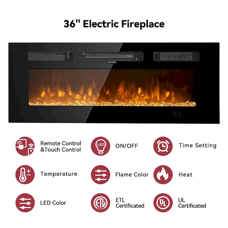 Wall Mounted Fireplace Entertainment Center with 36 Electric Fireplace