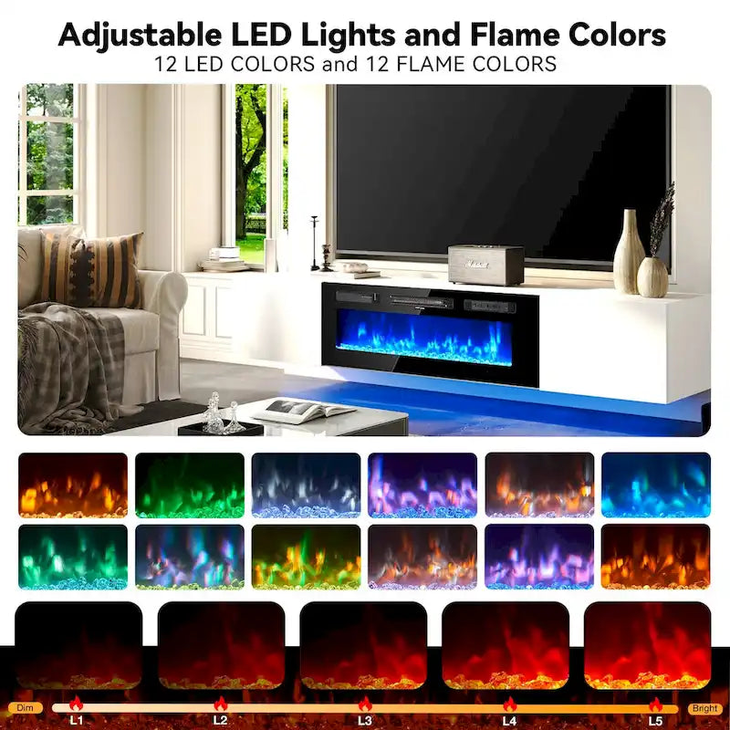 Wall Mounted Fireplace Entertainment Center with 36 Electric Fireplace