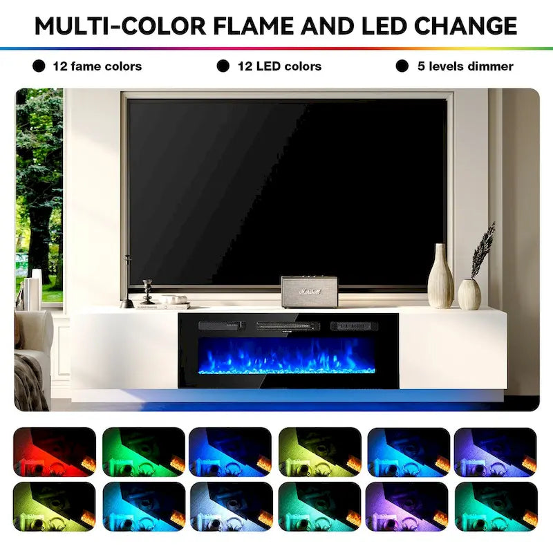 Wall Mounted Fireplace Entertainment Center with 36 Electric Fireplace
