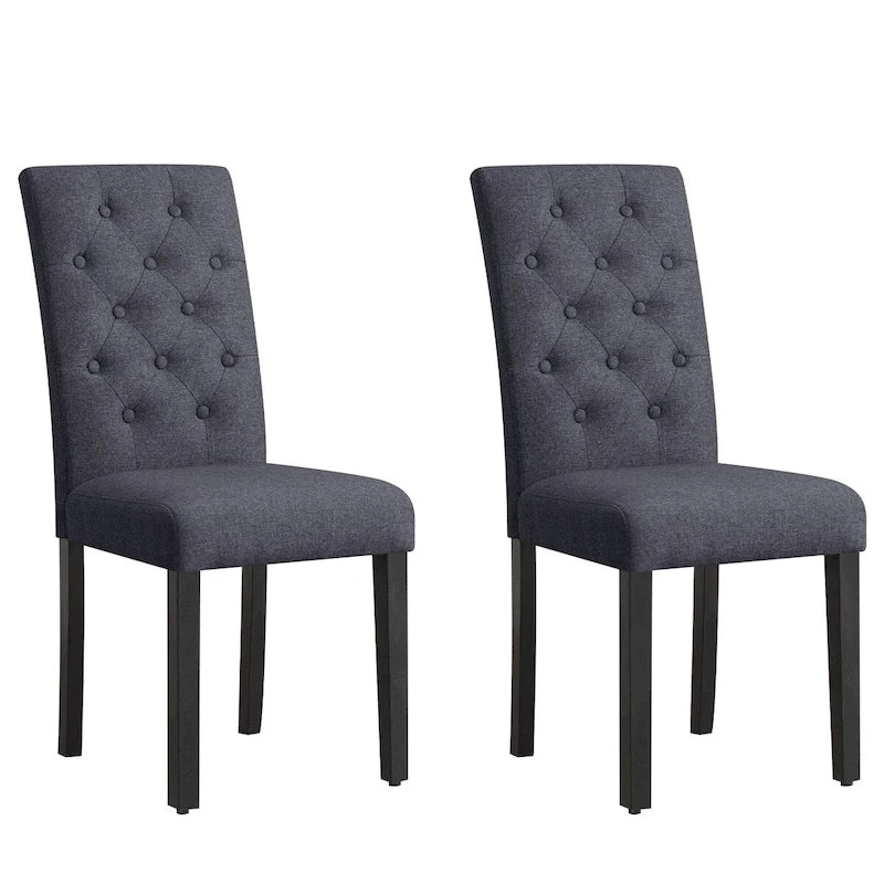 Linen Parsons Upholstered Button Dining Chair (2-Pack)
