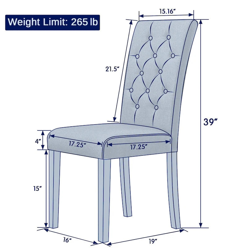 Linen Parsons Upholstered Button Dining Chair (2-Pack)