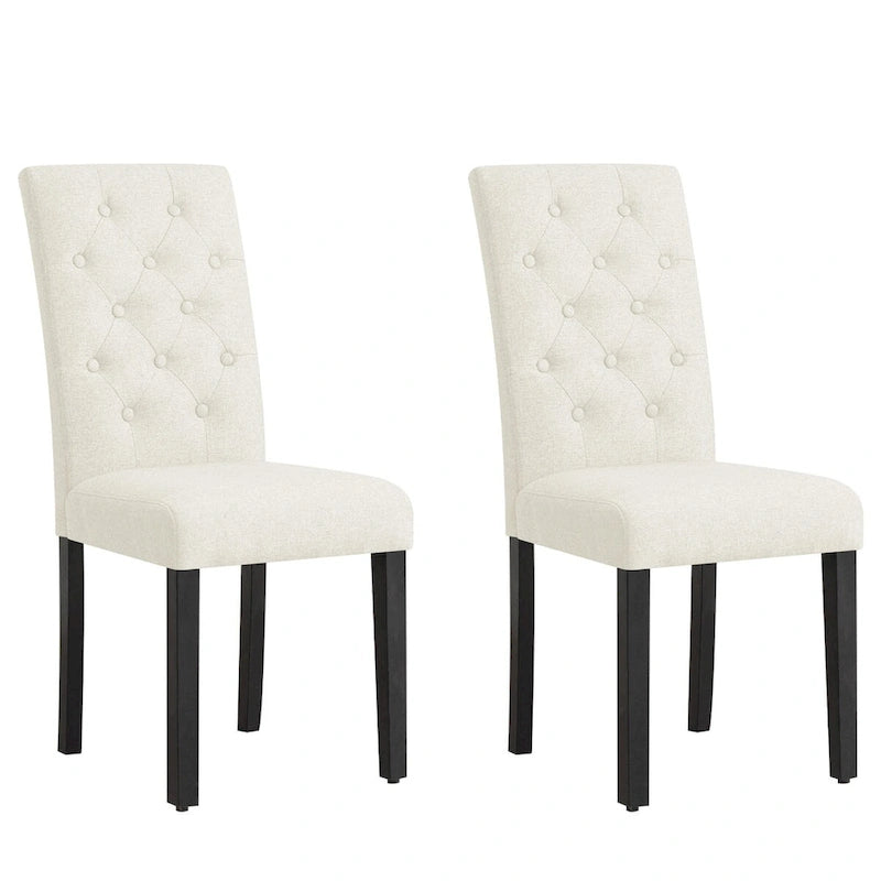 Linen Parsons Upholstered Button Dining Chair (2-Pack)
