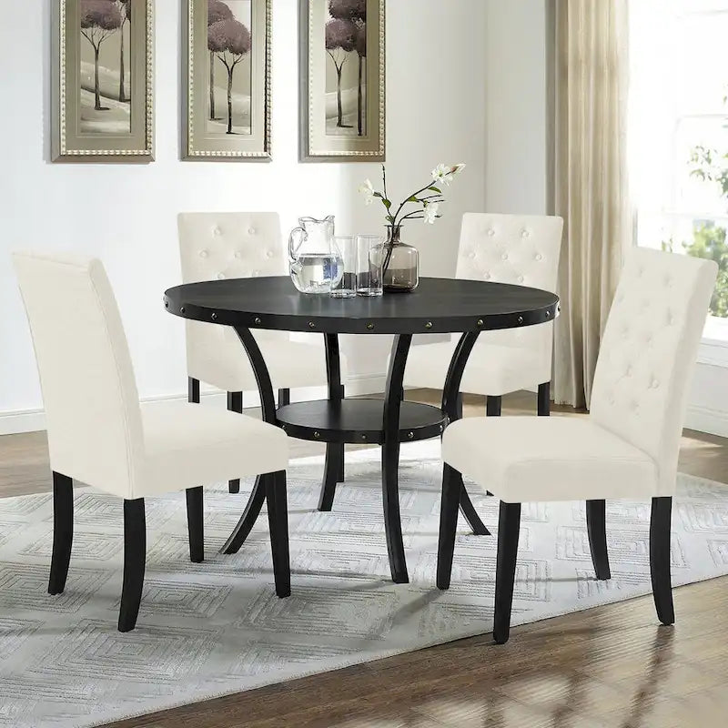 Linen Parsons Upholstered Button Dining Chair (2-Pack)