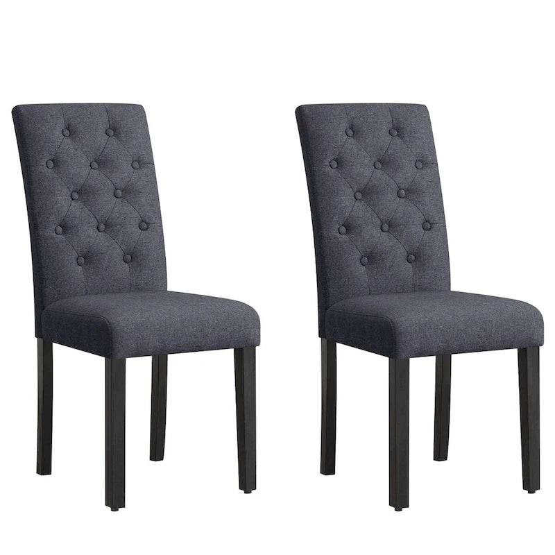 Linen Parsons Upholstered Button Dining Chair (2-Pack)