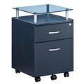 Glass Top Rolling File Cabinet
