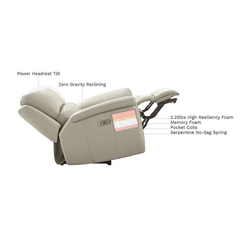 Erindale Zero Gravity Power Recline Sofa - Top Grain Leather