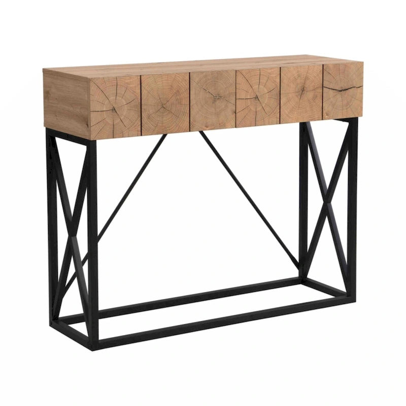 43.31 Luxury Wood Sofa Table, Industrial Console Table for Entryway, Hallway Tables with Two Drawers for Living Room