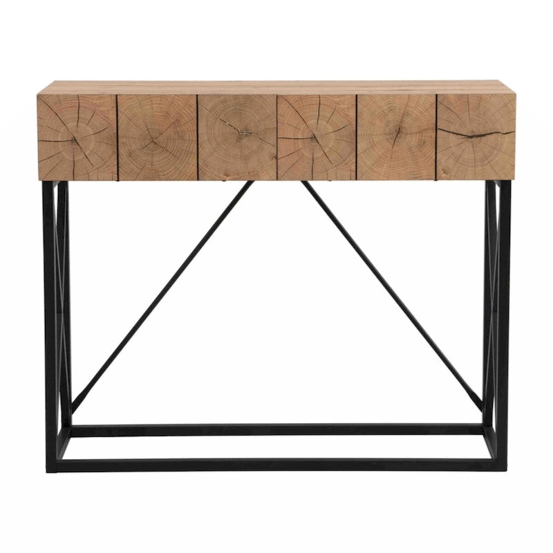 43.31 Luxury Wood Sofa Table, Industrial Console Table for Entryway, Hallway Tables with Two Drawers for Living Room