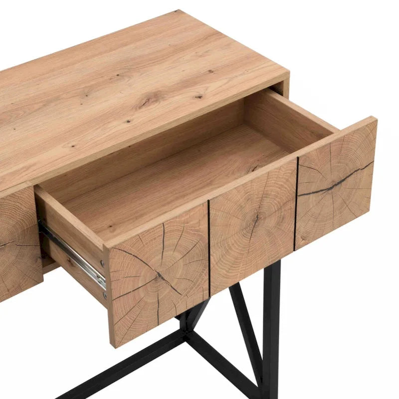 43.31 Luxury Wood Sofa Table, Industrial Console Table for Entryway, Hallway Tables with Two Drawers for Living Room