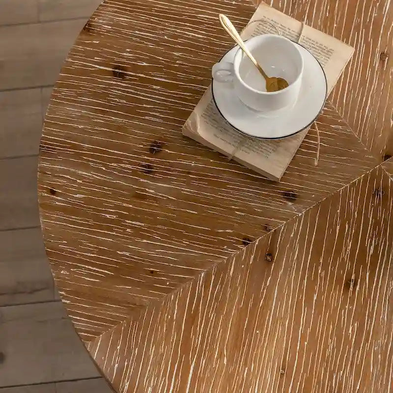 31-Inch Modern Retro Round Coffee Table with Gold Cross Legs