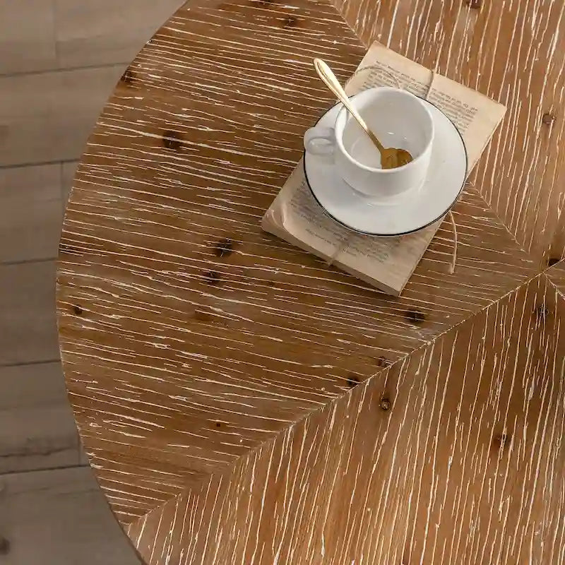 31-Inch Modern Retro Round Coffee Table with Gold Cross Legs