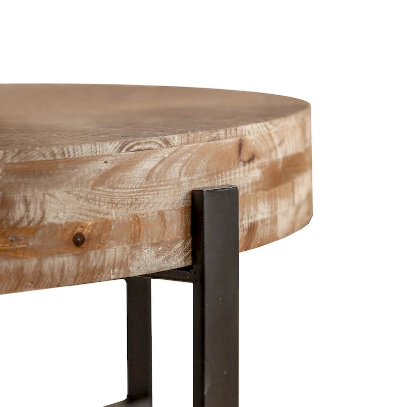 31-Inch Modern Retro Round Coffee Table with Gold Cross Legs