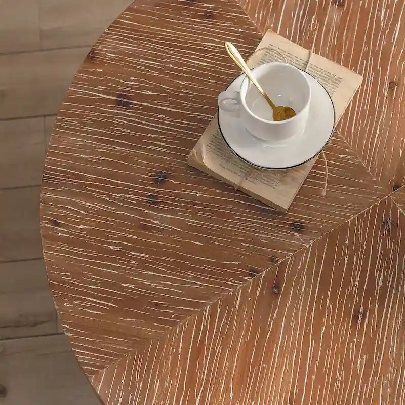 31-Inch Modern Retro Round Coffee Table with Gold Cross Legs